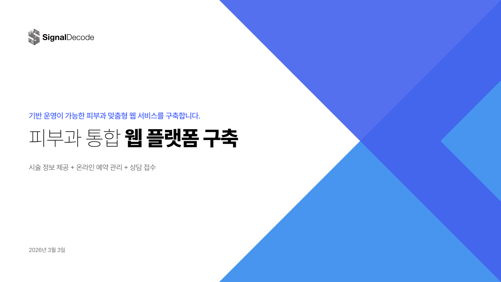 피부과 웹 플랫폼 구축 1페이지