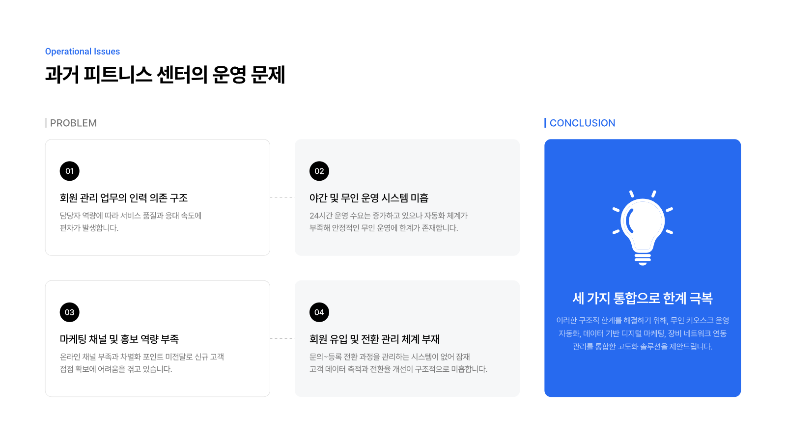 피트니스 센터 통합 솔루션 제안서 3페이지